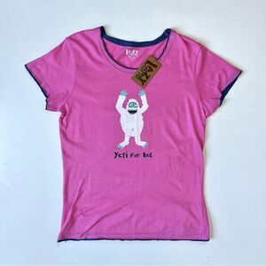 NEW ✨ Lazy One Yeti For Bed Fitted T-shirt PJ M